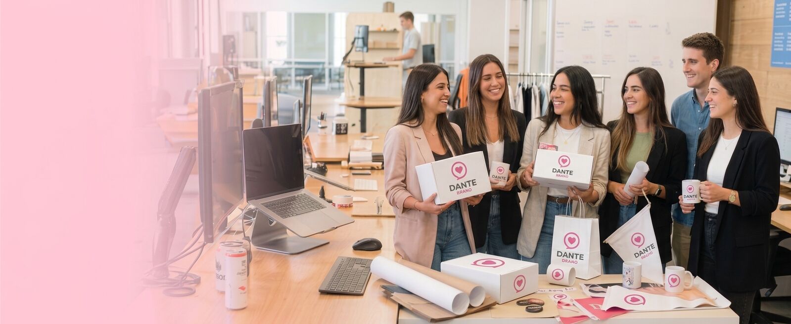 Equipo de Dante Brand con piezas de marca